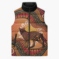 Indigenous Dingo Australia Sleeveless Puffer Jacket Australian Aboriginal Art Proud