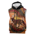 Indigenous Dingo Australia Sleeveless Zip Hoodie Australian Aboriginal Art Proud
