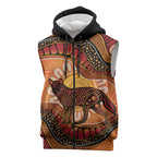 Indigenous Dingo Australia Sleeveless Zip Hoodie Australian Aboriginal Art Proud