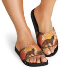 Indigenous Dingo Australia Slide Sandals Australian Aboriginal Art Proud