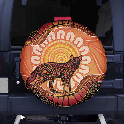 Indigenous Dingo Australia Spare Tire Cover Australian Aboriginal Art Proud