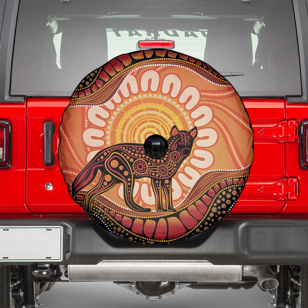 Indigenous Dingo Australia Spare Tire Cover Australian Aboriginal Art Proud
