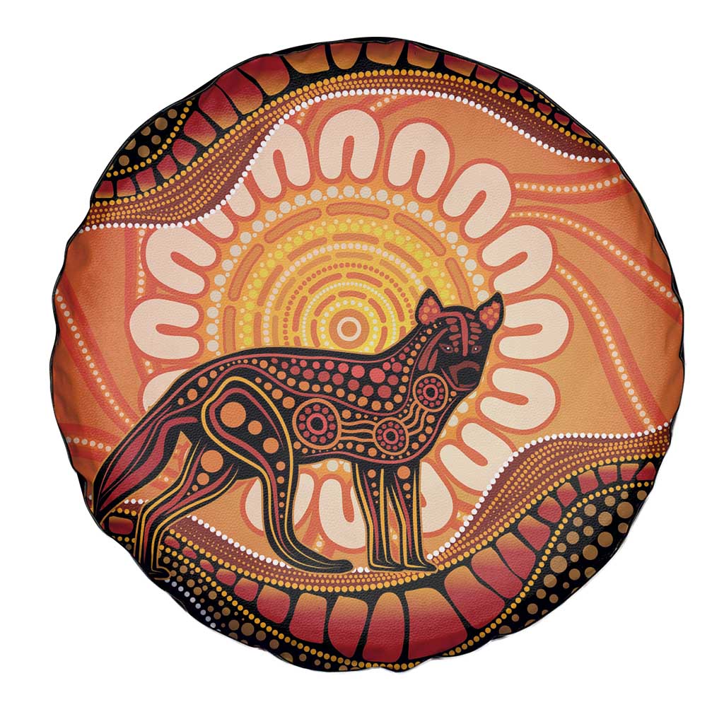 Indigenous Dingo Australia Spare Tire Cover Australian Aboriginal Art Proud