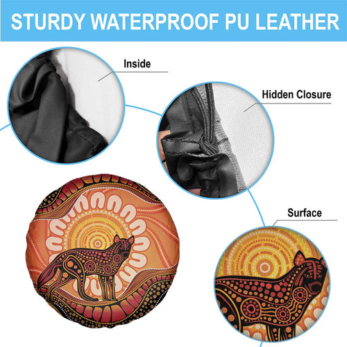 Indigenous Dingo Australia Spare Tire Cover Australian Aboriginal Art Proud