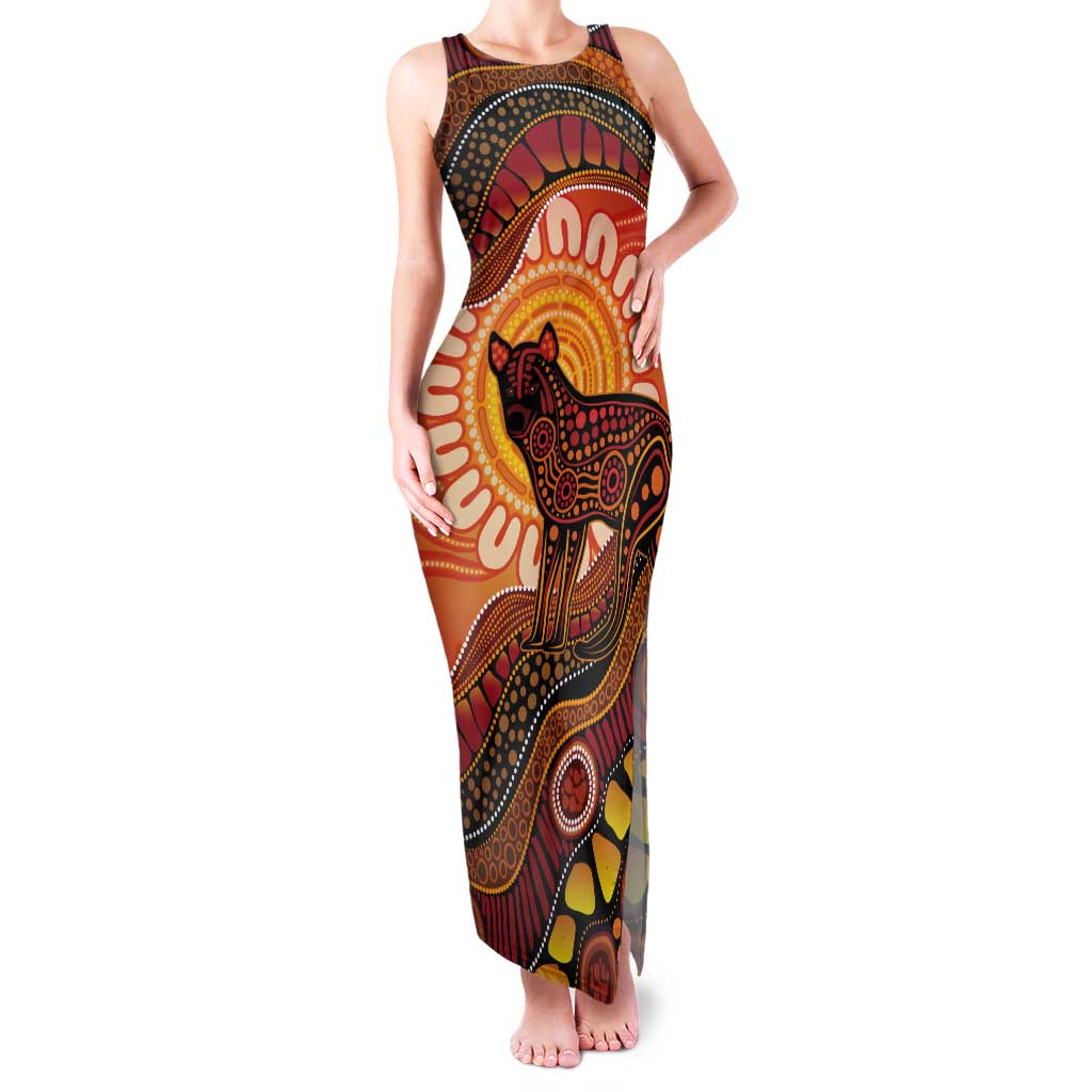 Indigenous Dingo Australia Tank Maxi Dress Australian Aboriginal Art Proud