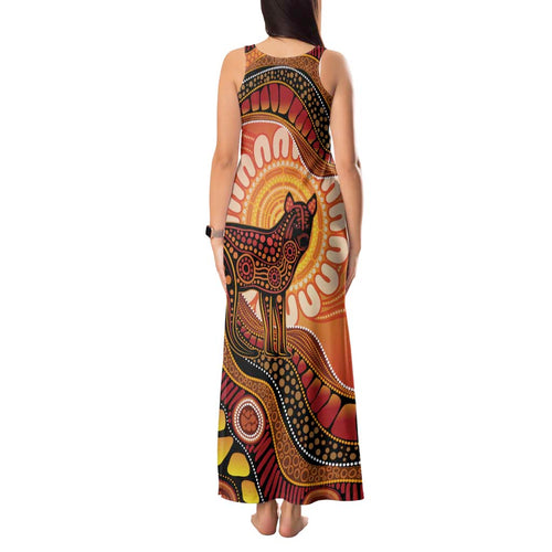 Indigenous Dingo Australia Tank Maxi Dress Australian Aboriginal Art Proud