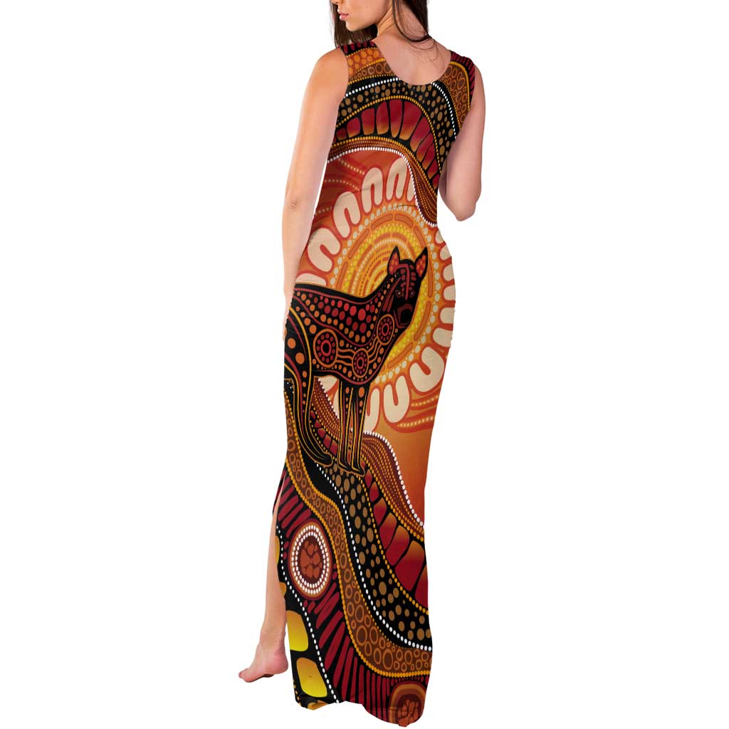 Indigenous Dingo Australia Tank Maxi Dress Australian Aboriginal Art Proud