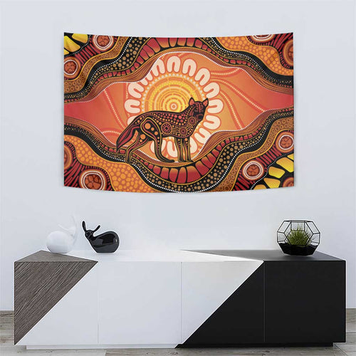 Indigenous Dingo Australia Tapestry Australian Aboriginal Art Proud