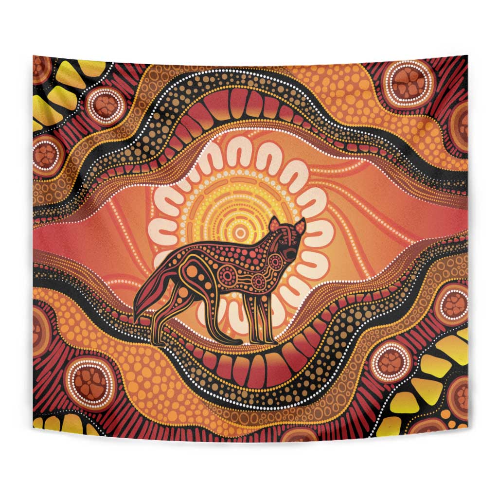 Indigenous Dingo Australia Tapestry Australian Aboriginal Art Proud