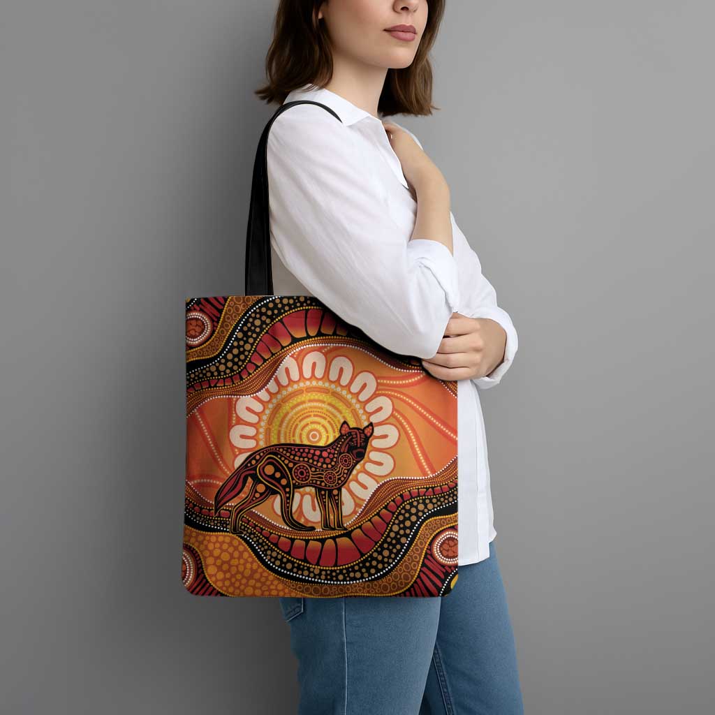 Indigenous Dingo Australia Tote Bag Australian Aboriginal Art Proud