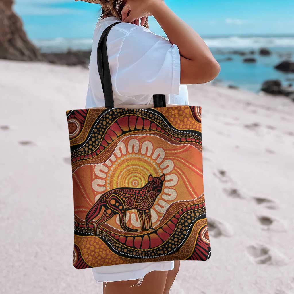 Indigenous Dingo Australia Tote Bag Australian Aboriginal Art Proud
