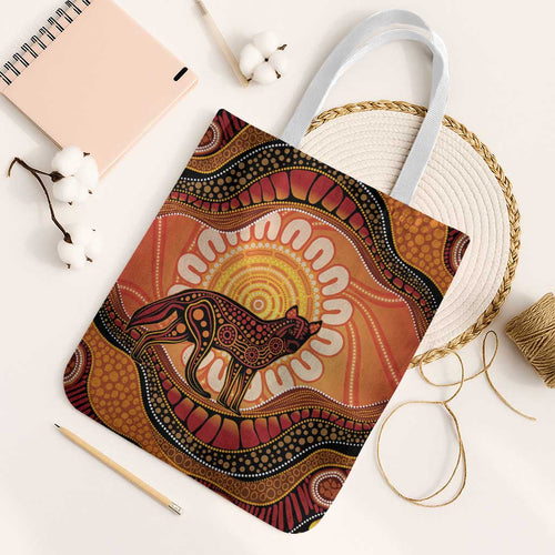 Indigenous Dingo Australia Tote Bag Australian Aboriginal Art Proud