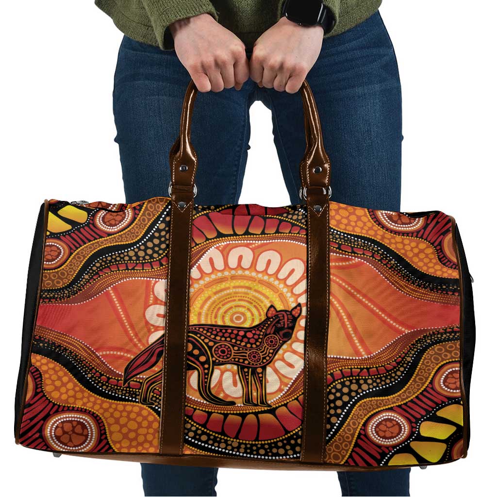 Indigenous Dingo Australia Travel Bag Australian Aboriginal Art Proud