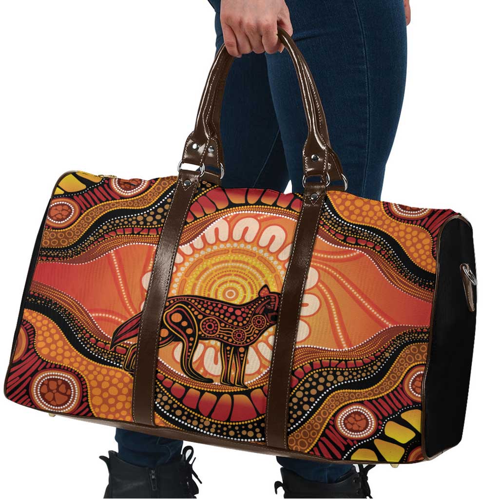 Indigenous Dingo Australia Travel Bag Australian Aboriginal Art Proud