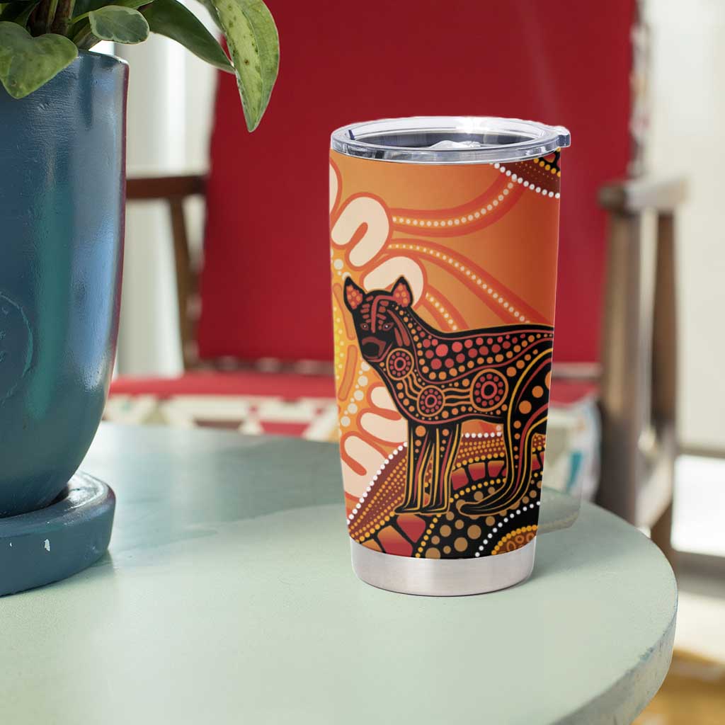 Indigenous Dingo Australia Tumbler Cup Australian Aboriginal Art Proud