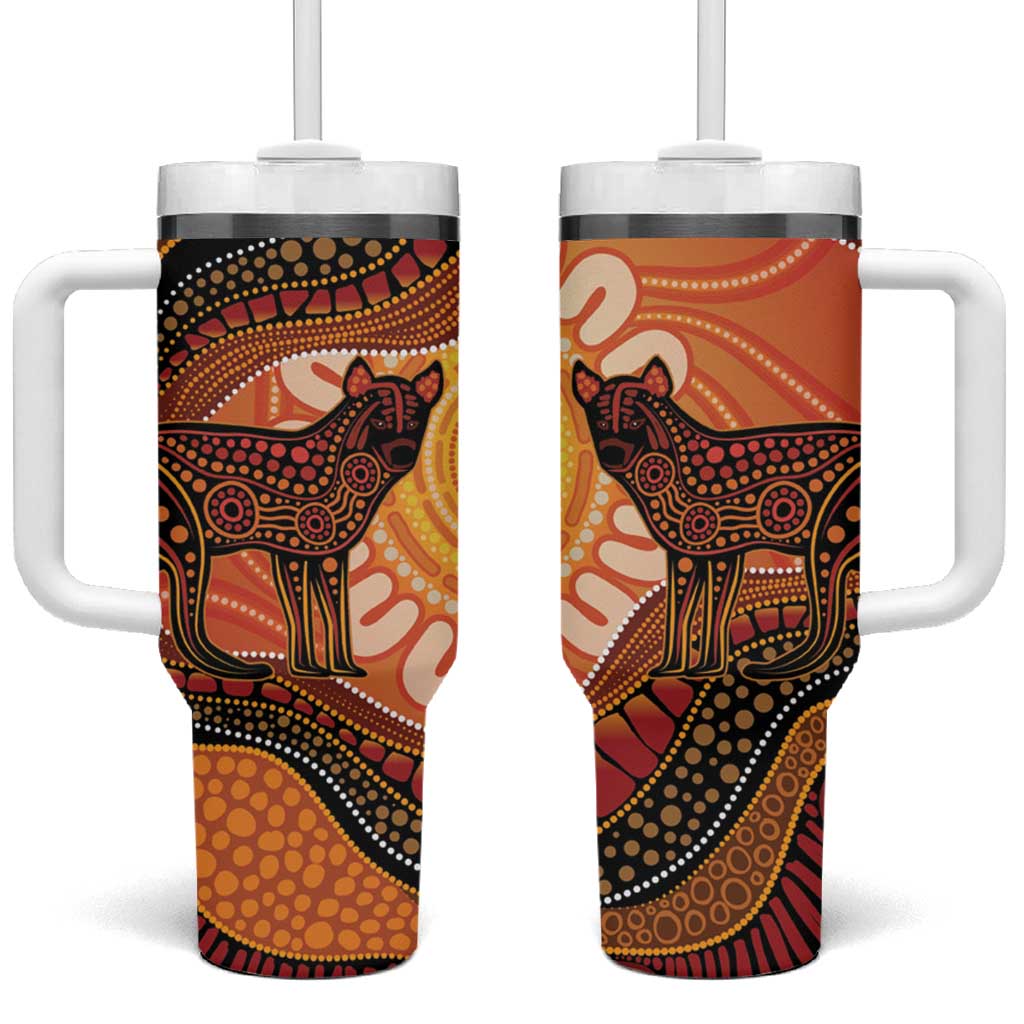 Indigenous Dingo Australia Tumbler With Handle Australian Aboriginal Art Proud