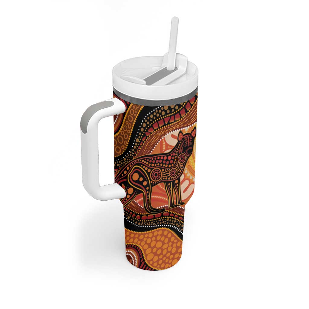 Indigenous Dingo Australia Tumbler With Handle Australian Aboriginal Art Proud