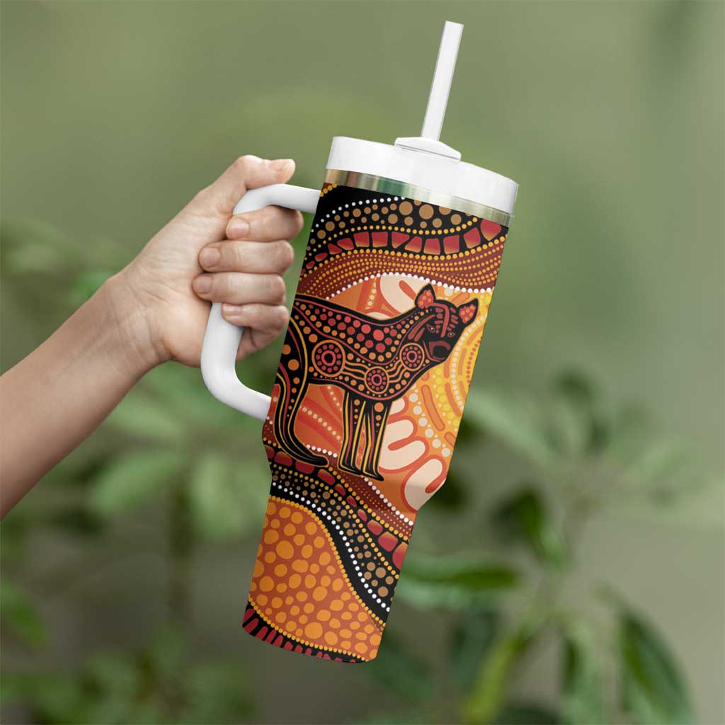 Indigenous Dingo Australia Tumbler With Handle Australian Aboriginal Art Proud