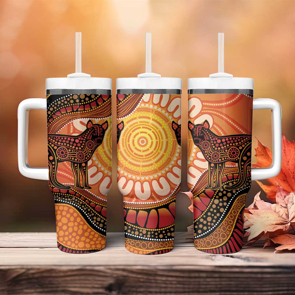 Indigenous Dingo Australia Tumbler With Handle Australian Aboriginal Art Proud