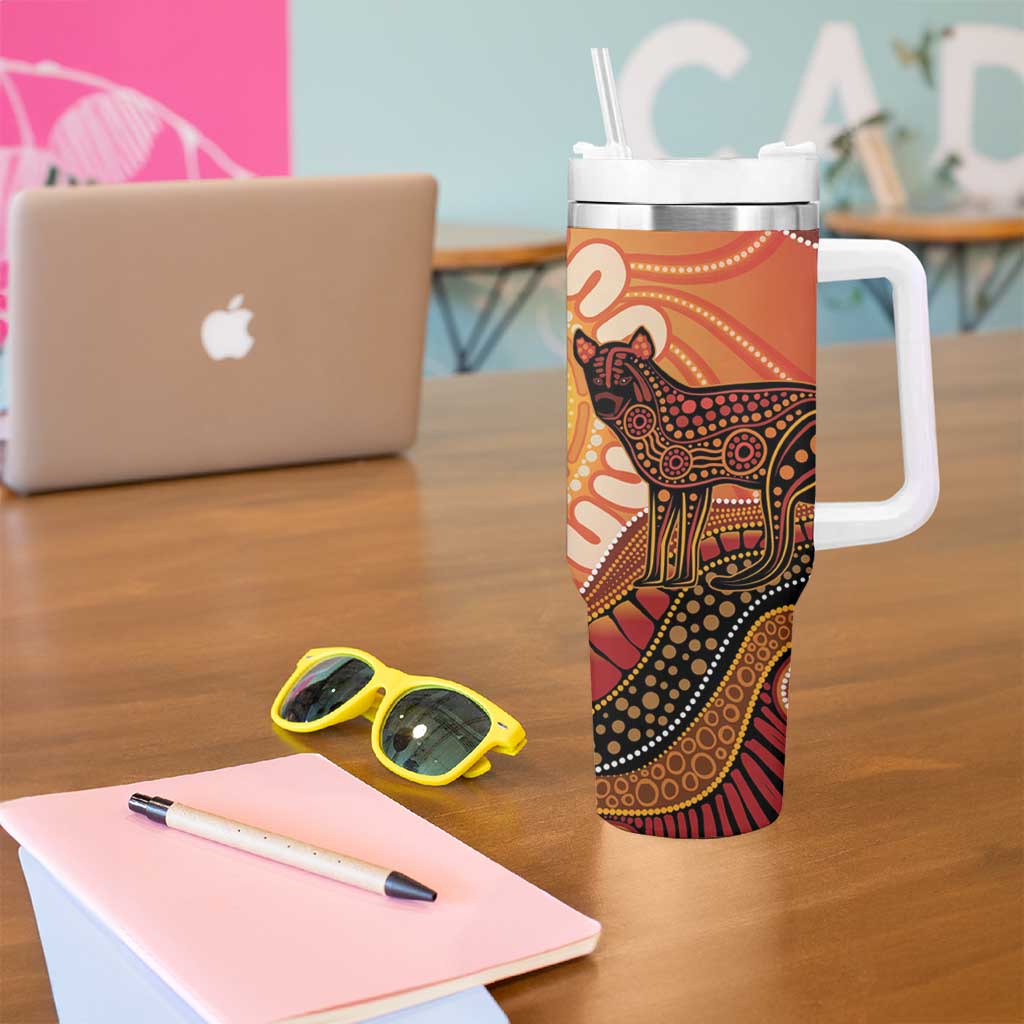 Indigenous Dingo Australia Tumbler With Handle Australian Aboriginal Art Proud