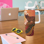 Indigenous Dingo Australia Tumbler With Handle Australian Aboriginal Art Proud