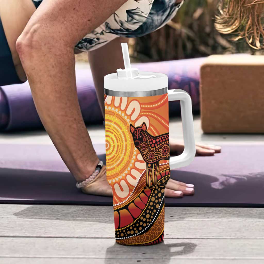 Indigenous Dingo Australia Tumbler With Handle Australian Aboriginal Art Proud