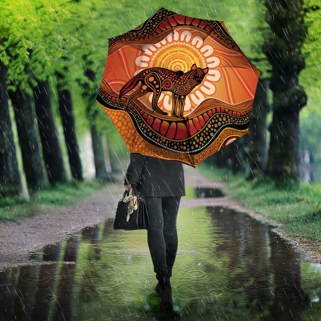 Indigenous Dingo Australia Umbrella Australian Aboriginal Art Proud