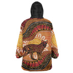 Indigenous Dingo Australia Wearable Blanket Hoodie Australian Aboriginal Art Proud
