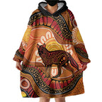 Indigenous Dingo Australia Wearable Blanket Hoodie Australian Aboriginal Art Proud