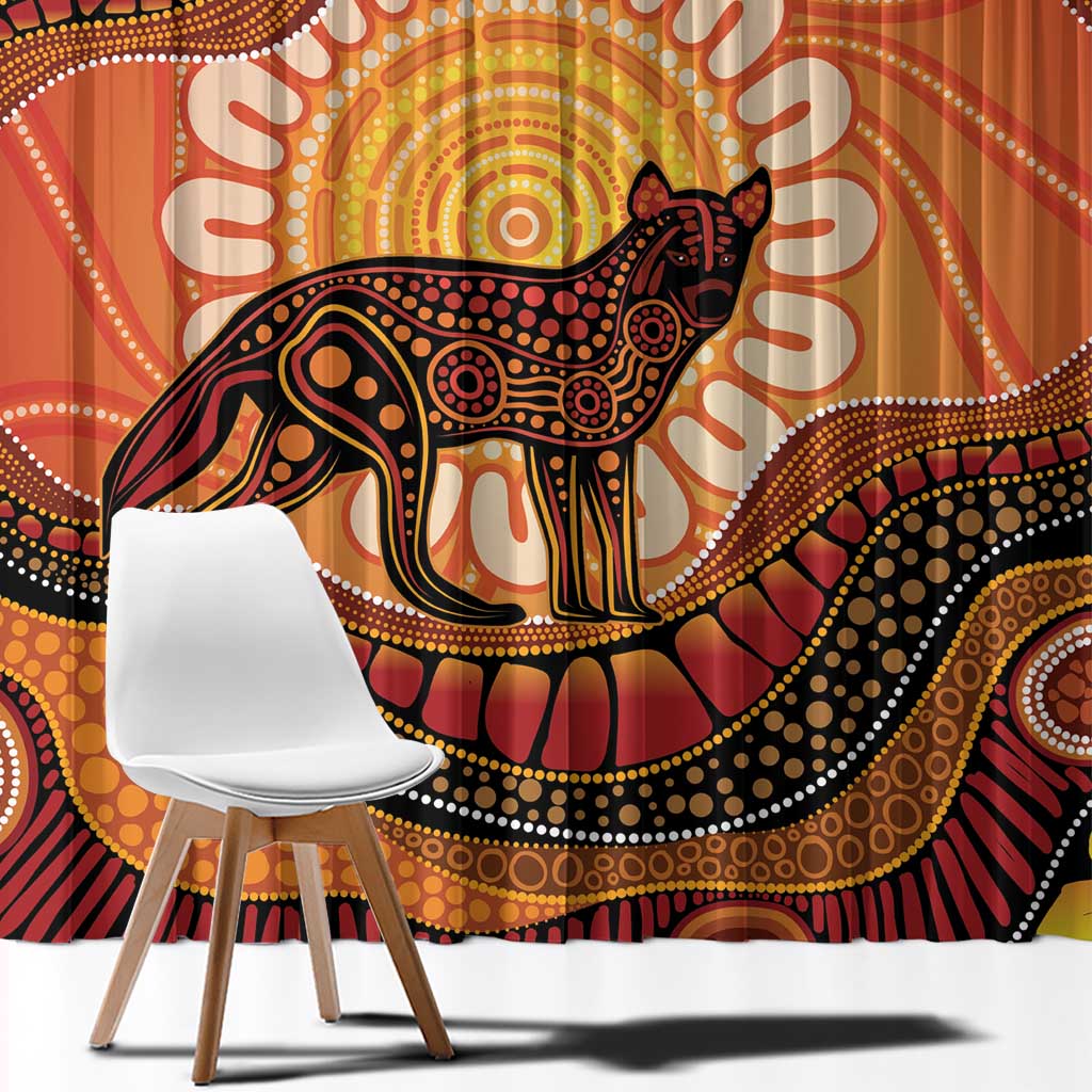 Indigenous Dingo Australia Window Curtain Australian Aboriginal Art Proud