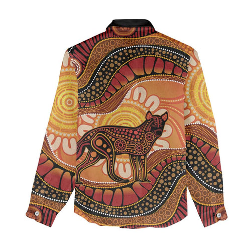 Indigenous Dingo Australia Women Casual Shirt Australian Aboriginal Art Proud