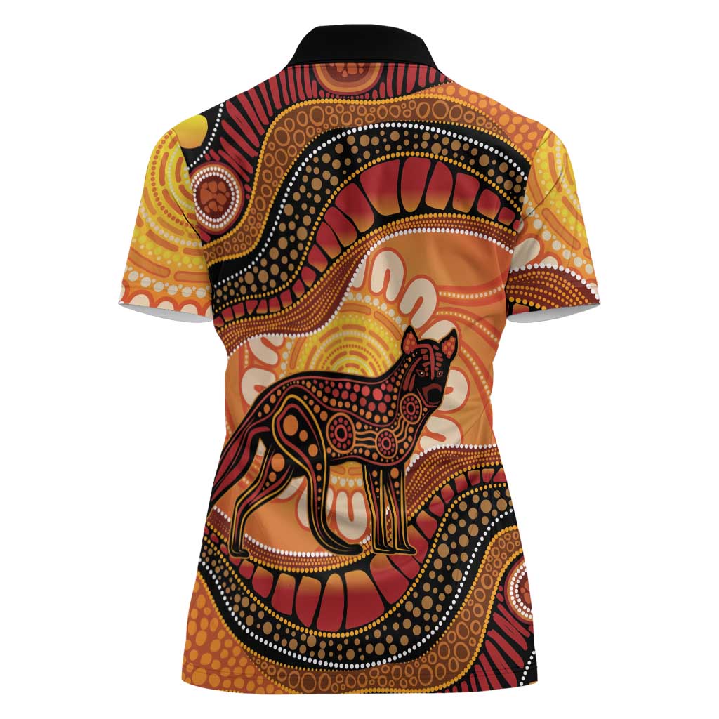 Indigenous Dingo Australia Women Polo Shirt Australian Aboriginal Art Proud