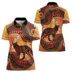 Indigenous Dingo Australia Women Polo Shirt Australian Aboriginal Art Proud