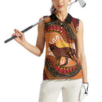 Indigenous Dingo Australia Women Sleeveless Polo Shirt Australian Aboriginal Art Proud