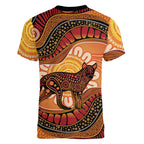 Indigenous Dingo Australia Women V-Neck T-Shirt Australian Aboriginal Art Proud