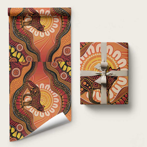 Indigenous Dingo Australia Wrapping Paper Australian Aboriginal Art Proud