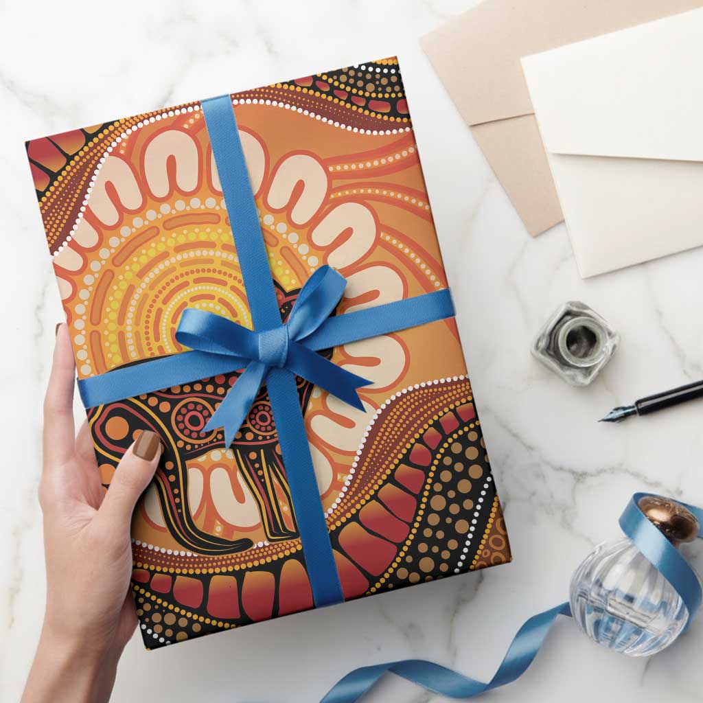 Indigenous Dingo Australia Wrapping Paper Australian Aboriginal Art Proud