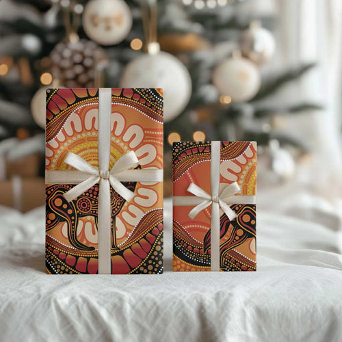 Indigenous Dingo Australia Wrapping Paper Australian Aboriginal Art Proud