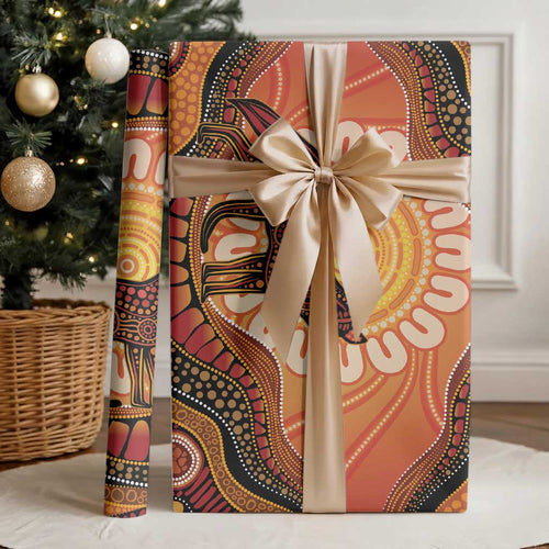 Indigenous Dingo Australia Wrapping Paper Australian Aboriginal Art Proud