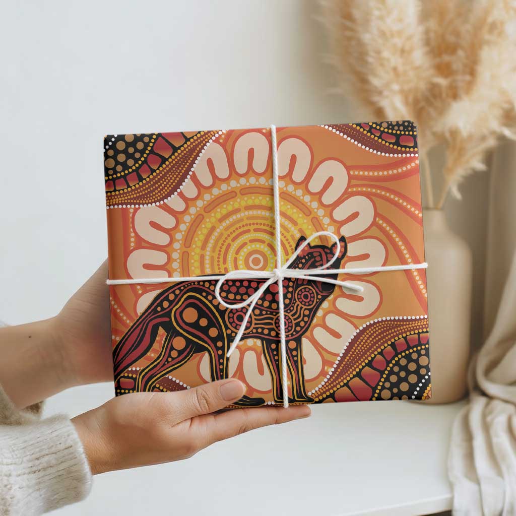 Indigenous Dingo Australia Wrapping Paper Australian Aboriginal Art Proud