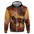 Indigenous Dingo Australia Zip Hoodie Australian Aboriginal Art Proud