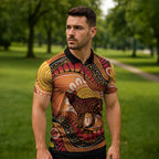 Indigenous Dingo Australia Zipper Polo Shirt Australian Aboriginal Art Proud