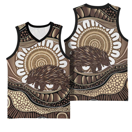 Indigenous Echidna Australia Basketball Jersey Australian Aboriginal Art Proud