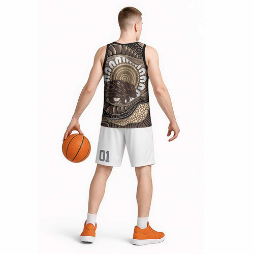 Indigenous Echidna Australia Basketball Jersey Australian Aboriginal Art Proud