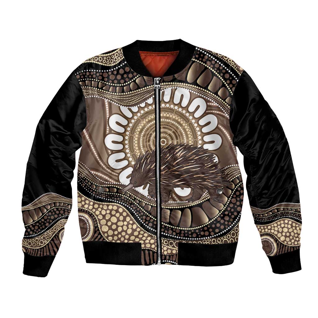 Indigenous Echidna Australia Bomber Jacket Australian Aboriginal Art Proud