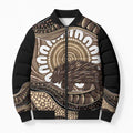 Indigenous Echidna Australia Bomber Puffer Jacket Australian Aboriginal Art Proud