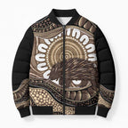 Indigenous Echidna Australia Bomber Puffer Jacket Australian Aboriginal Art Proud
