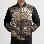 Indigenous Echidna Australia Bomber Puffer Jacket Australian Aboriginal Art Proud