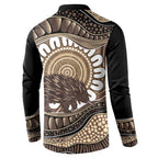 Indigenous Echidna Australia Button Sweatshirt Australian Aboriginal Art Proud