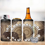 Indigenous Echidna Australia 4 in 1 Can Cooler Tumbler Australian Aboriginal Art Proud